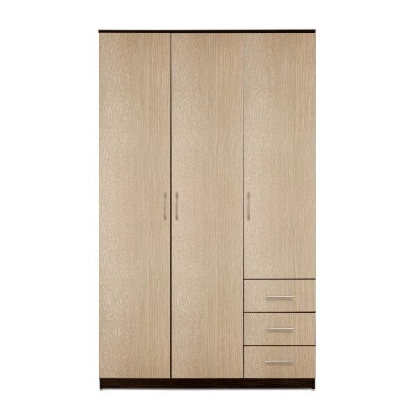 Картинка Шкаф Камелия 3-х дверный – 3 ящика Венге Беленый Дуб дизайн-1 ракурс-1
